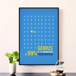 Tranh Động Lực - Genius & 99% Perspiration Is 1% Inspiration